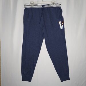 Victorias Secret Fleece Jogger Sweatpants Women Large Blue Drawstring Pockets